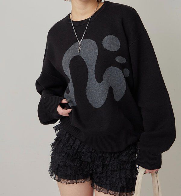 「【COOPER】Mgロゴジャガードニット」|ニット・セーター|ブラック