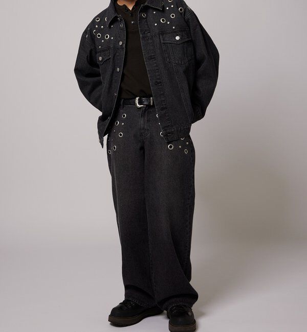  「【UNISEX/WEB限定サイズあり】EYELET DENIM JACKET」|ブルゾン・スタジャン|
