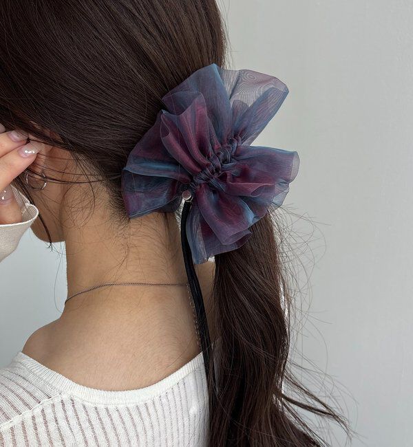  「【新色追加】〈GOLDY/ゴールディ〉ドロストオーガンジーシュシュ」|リング|ブルー