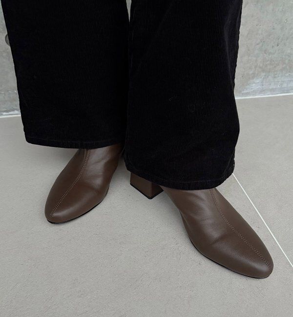  「スクエアヒールショートブーツ」|ショートブーツ|