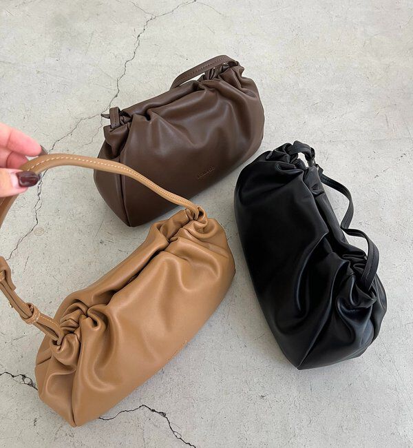  「【新色/ライトベージュ】クラウディギャザーバッグ」|トートバッグ|