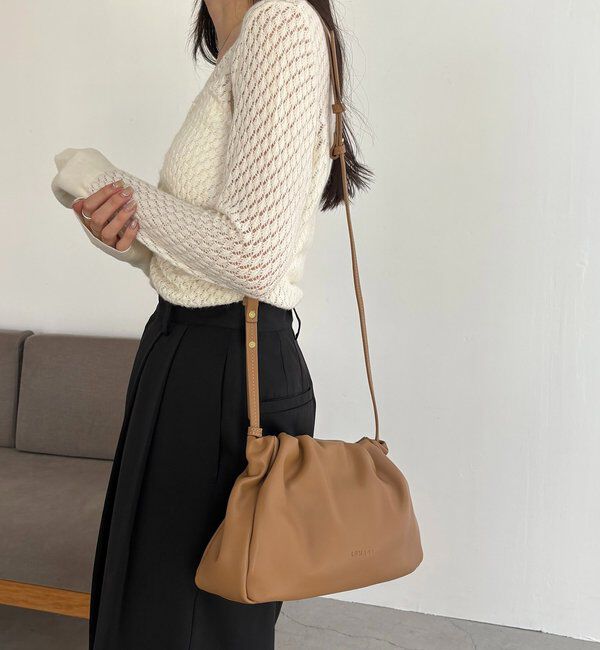  「【新色/ライトベージュ】クラウディギャザーバッグ」|トートバッグ|