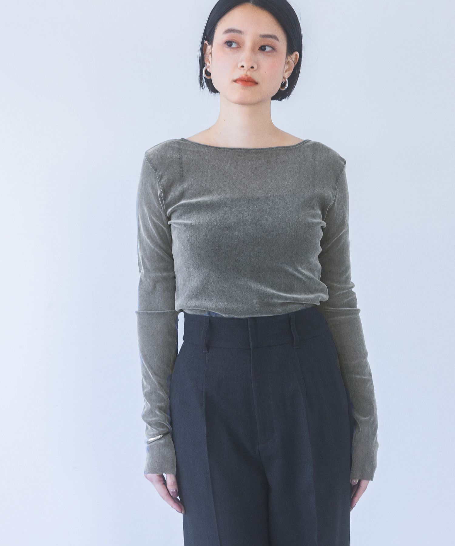 A part by 「新色追加【前後2WAY】シアーベロアカットソー_長袖」|Tシャツ・カットソー|