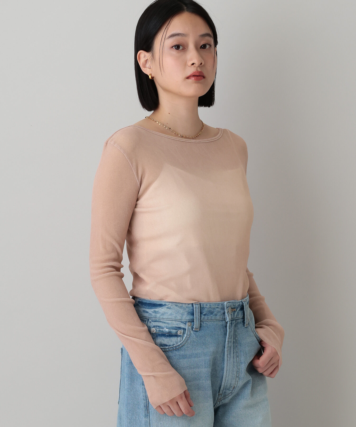 A part by 「新色追加【前後2WAY】シアーベロアカットソー_長袖」|Tシャツ・カットソー|ライトピンク