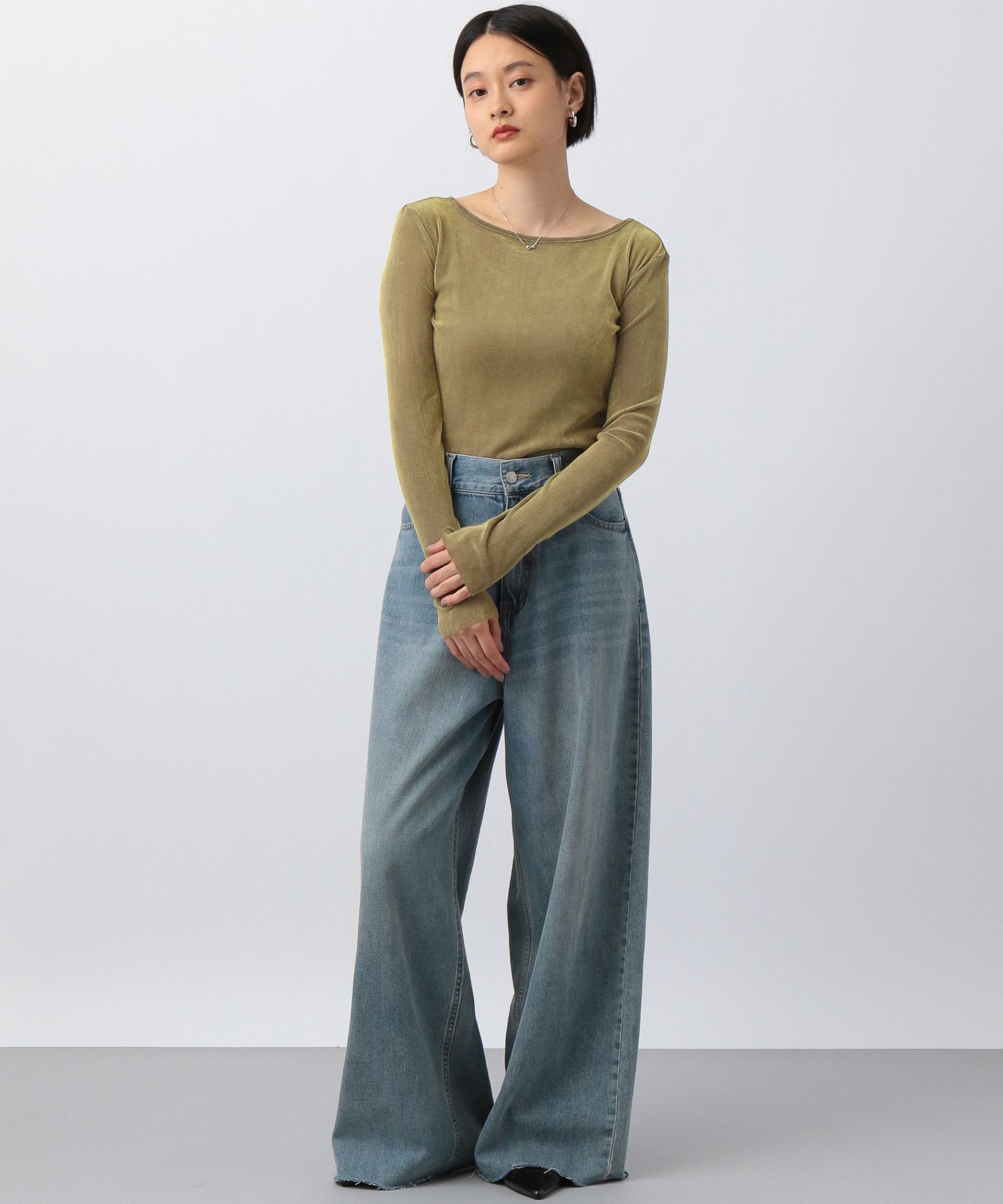 A part by 「新色追加【前後2WAY】シアーベロアカットソー_長袖」|Tシャツ・カットソー|