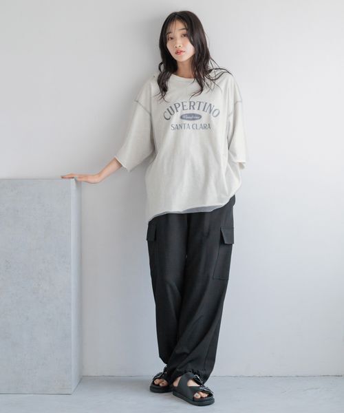 LOWRYS FARM「ルーズポケットワイドパンツ」|チノ|