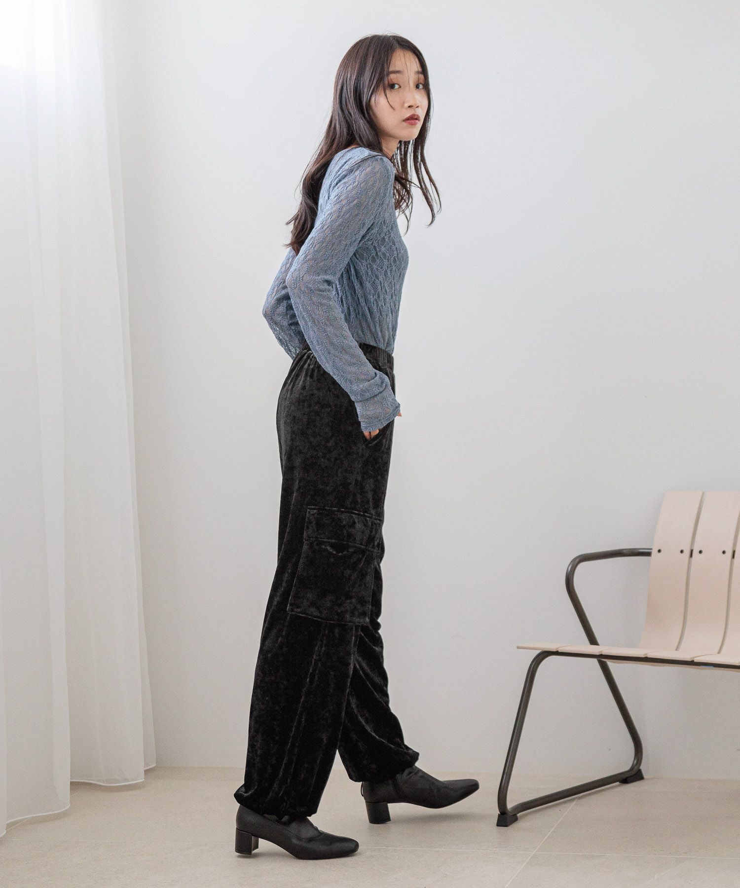 LOWRYS FARM「ルーズポケットワイドパンツ」|チノ|