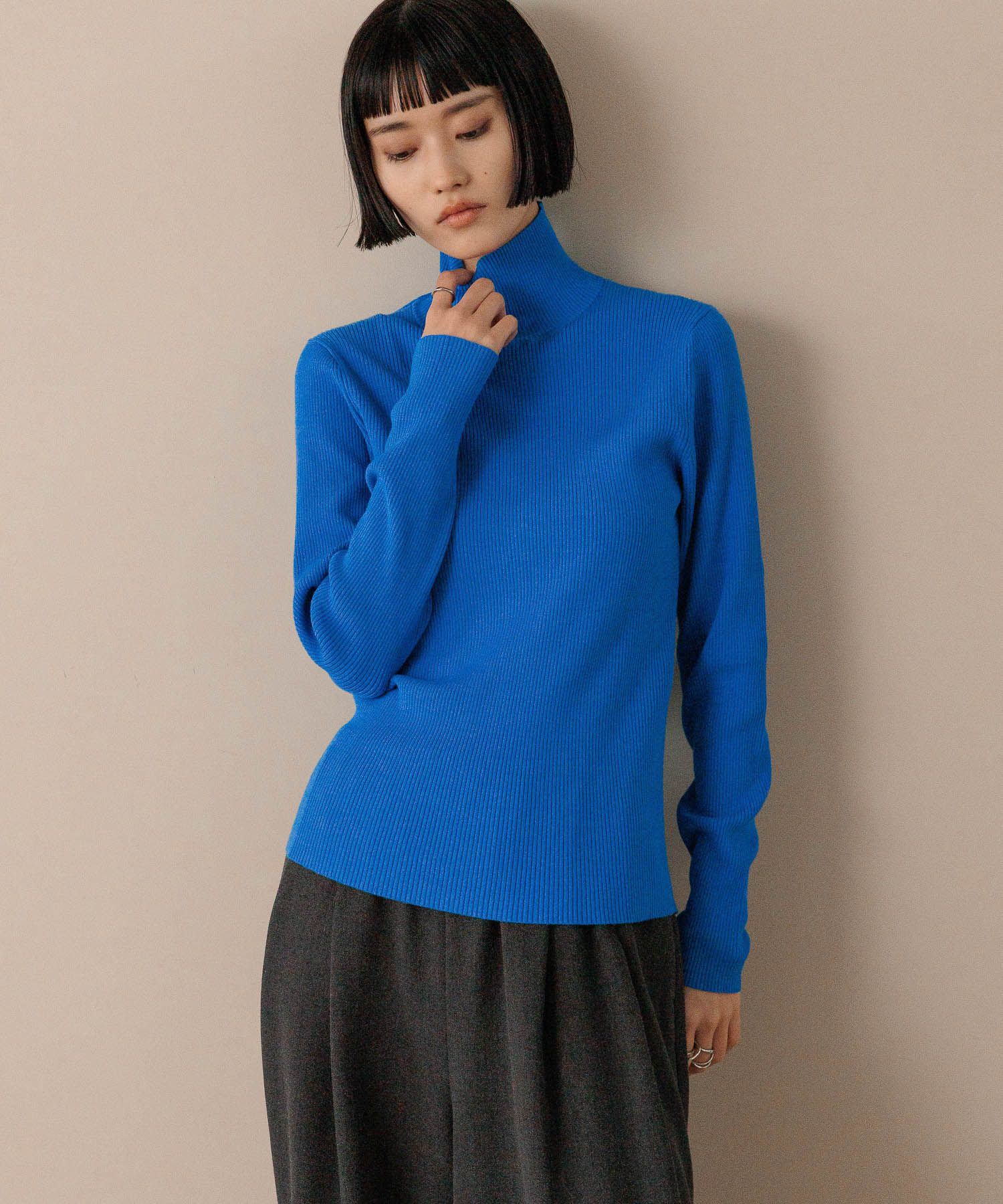 LOWRYS FARM「１２ＧカラーニットタートルＬＳ」|ニット・セーター|