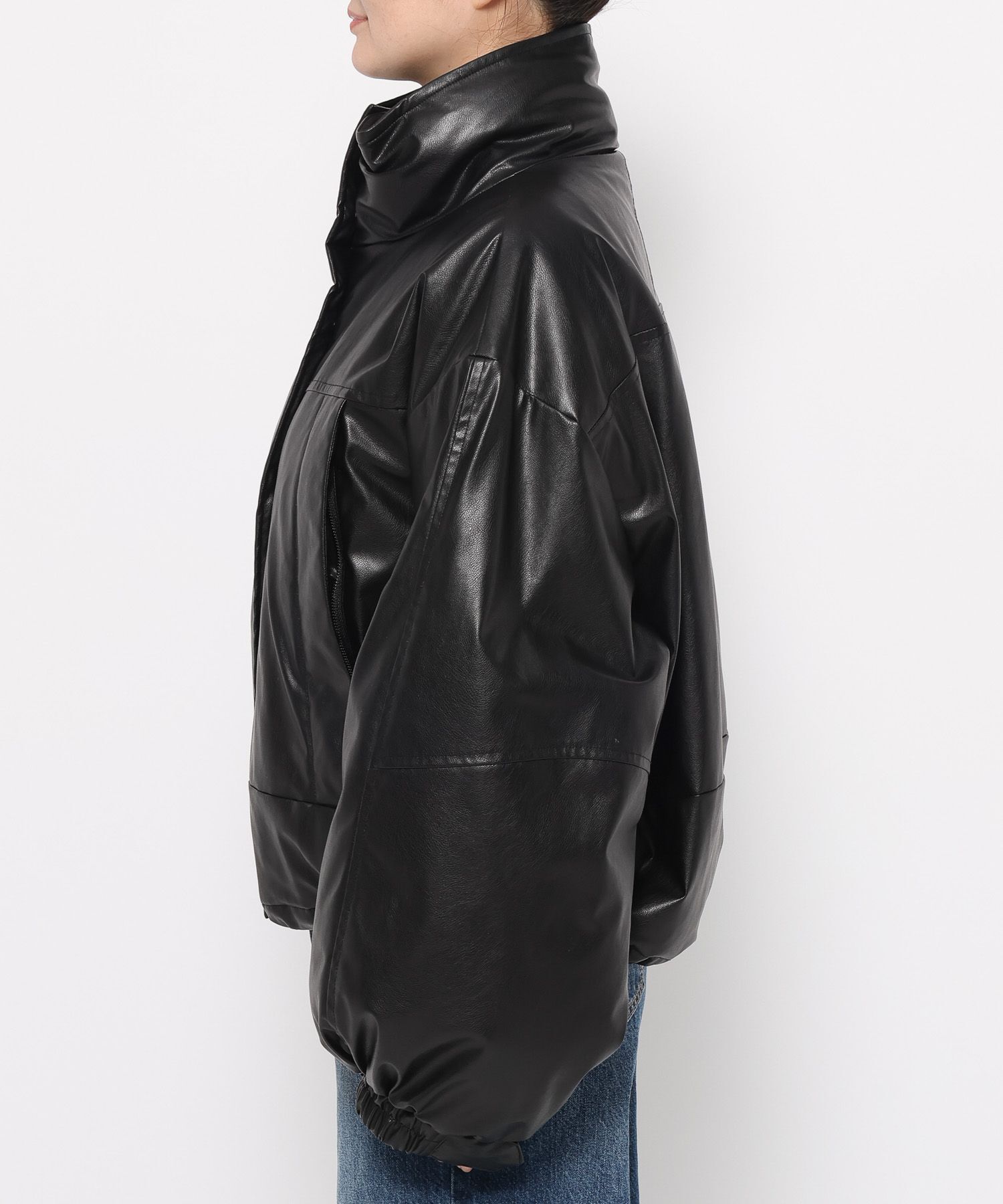 LOWRYS FARM「レザーモンスターショートコート」|ダウン|