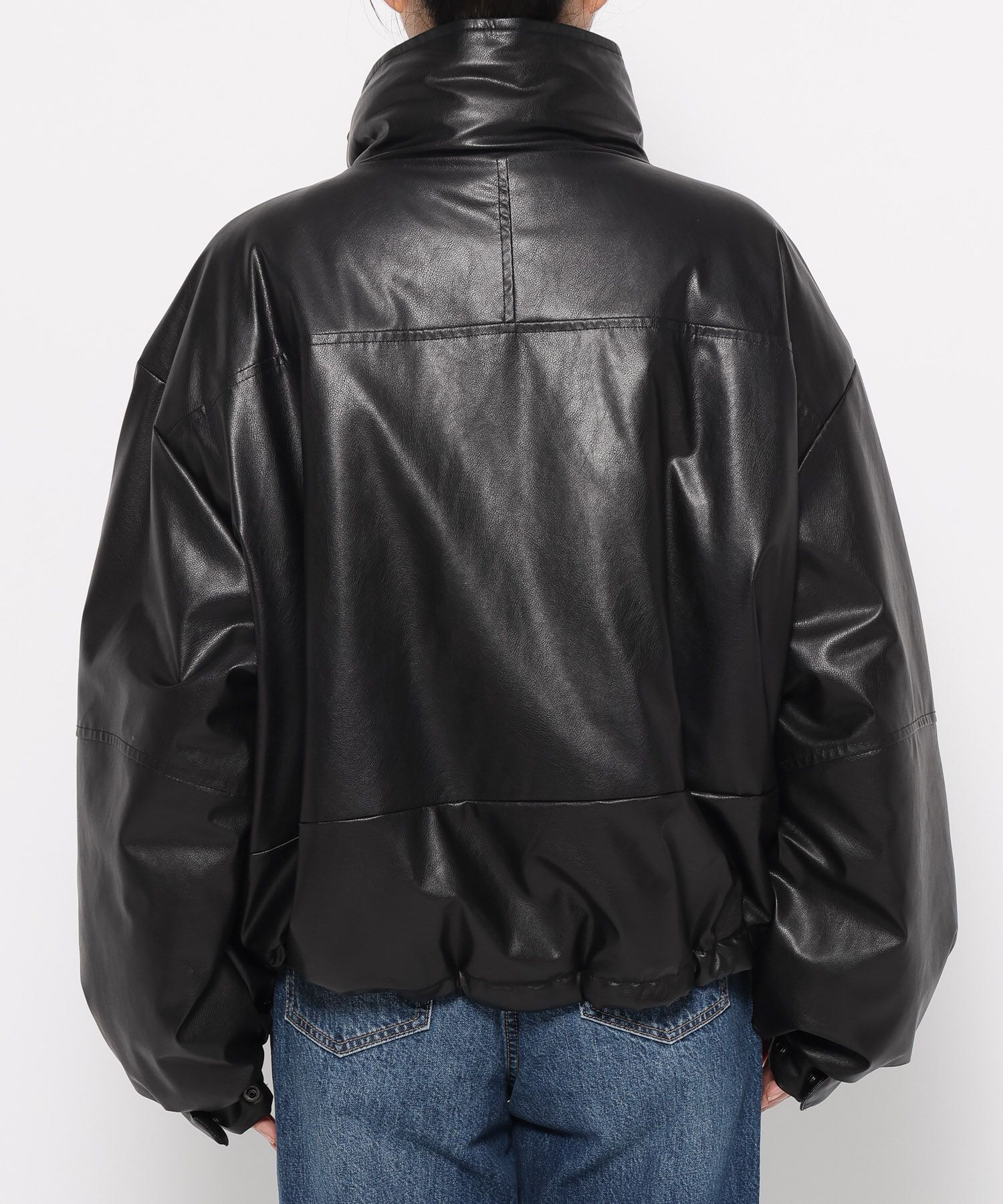 LOWRYS FARM「レザーモンスターショートコート」|ダウン|