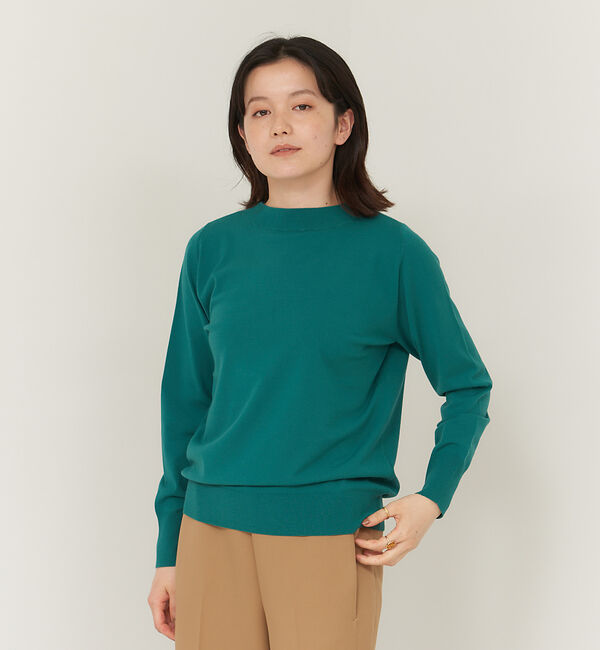 collex「ストレッチニットプルオーバー」|ニット・セーター|グリーン