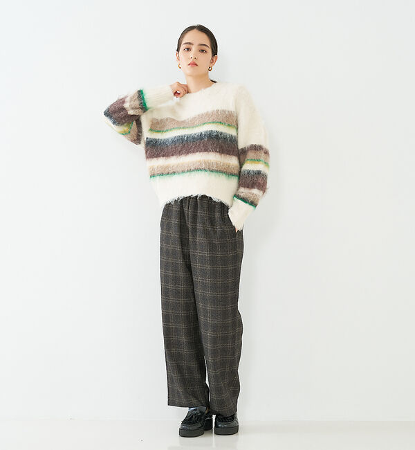 collex「ランダムボーダーヘアリーニット」|ニット・セーター|