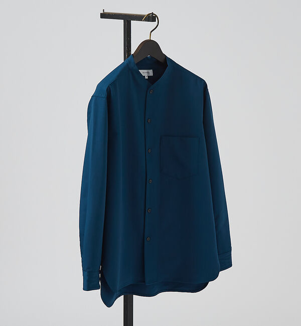 ABAHOUSE「【変形襟】定番/シャンブレーツイル カラーレス シャツ / バンドカラーシャツ」|シャツ・ブラウス|