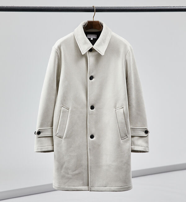 ABAHOUSE「【ネオスエード】裏フリース ステンカラーコート / バルマカーンコート」|ステンカラーコート|グレージュ