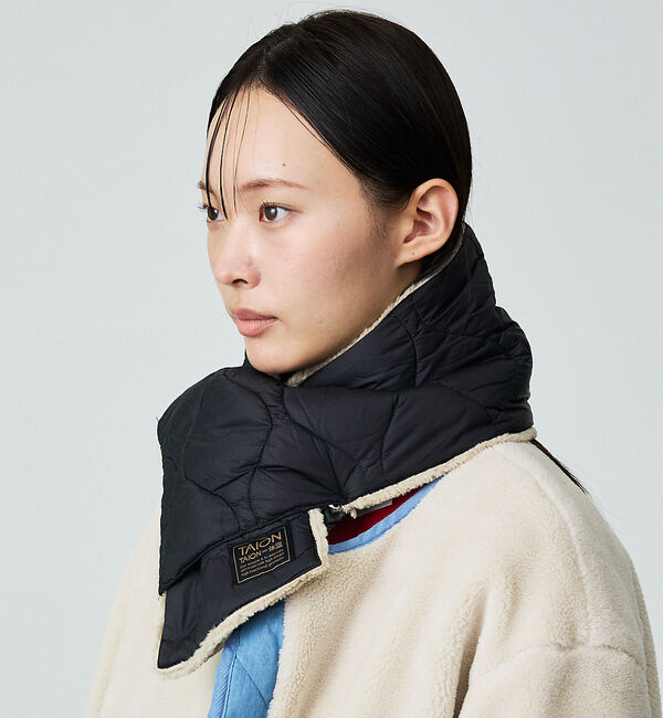 ABAHOUSE「【WEB限定】TAION/タイオン リバーシブル ダウンマフラー-ソフトシェルR」|マフラー|