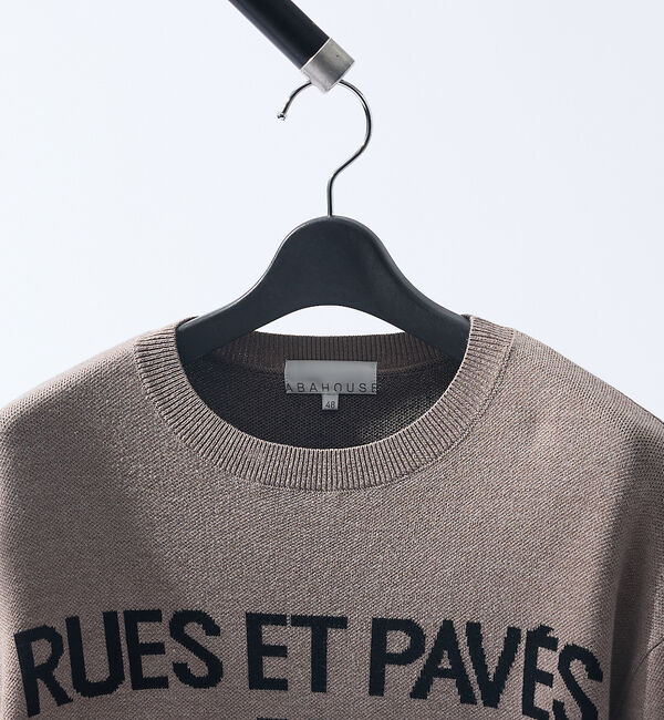 ABAHOUSE「ジャガードロゴニット プルオーバー / オーバーサイズ / LE TRIO AB」|ニット・セーター|