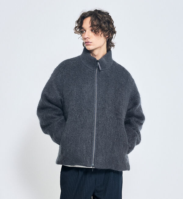 ABAHOUSE「ウール&times;モヘア シャギー スタンドカラーブルゾン」|ブルゾン・スタジャン|