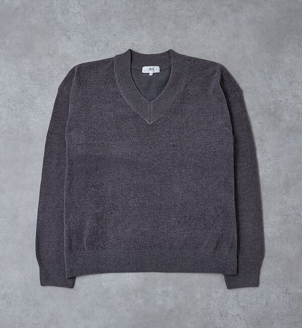 ABAHOUSE「【AH ABAHOUSE】ハイゲージモール クロップド Vネックニット」|ニット・セーター|