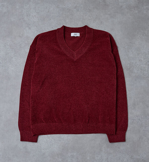 ABAHOUSE「【AH ABAHOUSE】ハイゲージモール クロップド Vネックニット」|ニット・セーター|