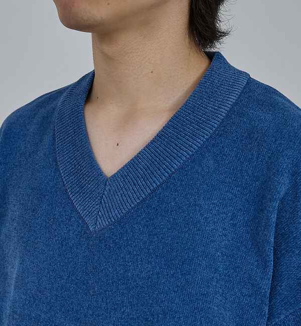 ABAHOUSE「【AH ABAHOUSE】ハイゲージモール クロップド Vネックニット」|ニット・セーター|