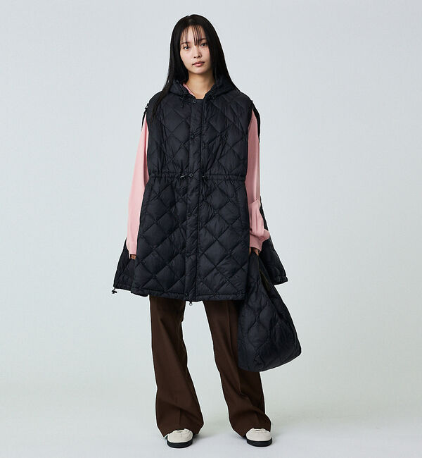 ABAHOUSE「【TAION / タイオン】ポンチョ型ダウン/ケープ/ダウン/フード付き/収納ポ」|ダウン|