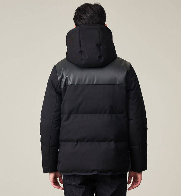 ABAHOUSE「【700FP】レザーライクコンビ ダウンジャケット」|ダウン|