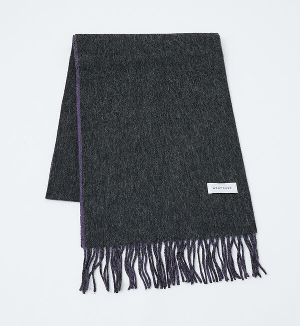 ABAHOUSE「ウール&times;カシミヤ リバーシブル マフラー / ON・OFF兼用」|マフラー|チャコールグレー