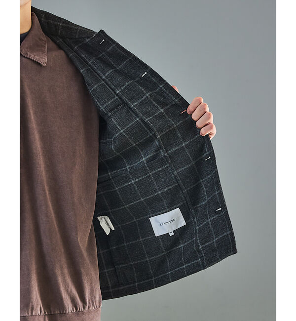 ABAHOUSE「【セットアップ対応】ウールライク チェック CPOシャツブルゾン / ボックスシ」|ブルゾン・スタジャン|