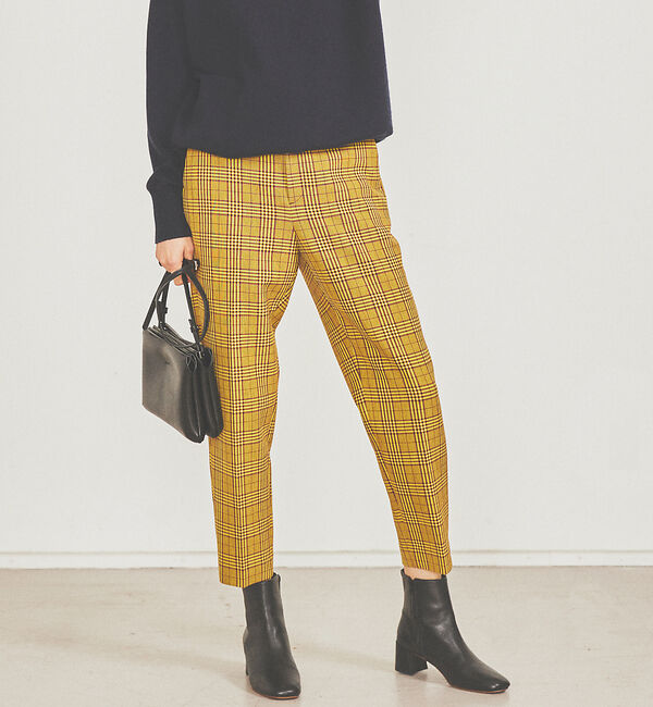 Rouge vif「チェックテーパードパンツ」|その他|イエロー