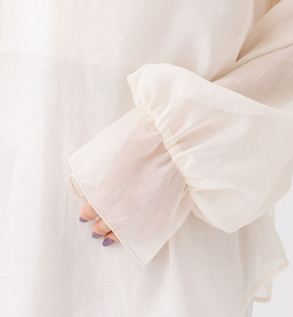 Rouge vif「プリーツネックシアーブラウス」|シャツ・ブラウス|