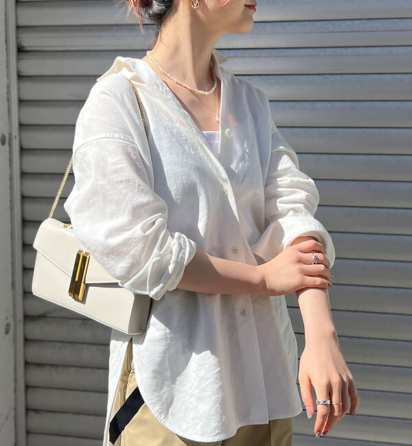 Rouge vif「綿麻レギュラー ナチュラルシャツ」|シャツ・ブラウス|ホワイト