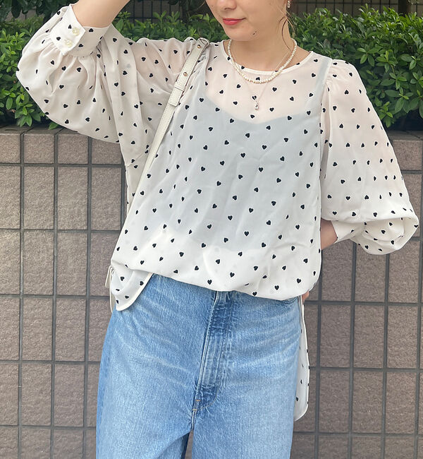 Rouge vif「ハートフロッキーシアーブラウス」|シャツ・ブラウス|