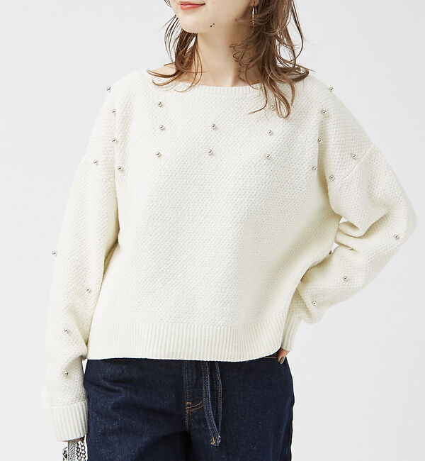 Rouge vif「【一部店舗限定】ビジューニットプルオーバー」|ニット・セーター|