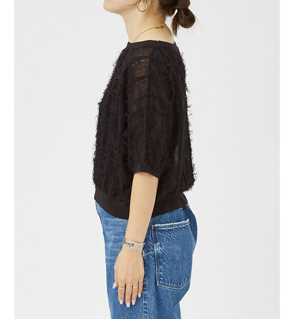 Rouge vif「シアーフリンジニット フレンチプルオーバー」|ニット・セーター|