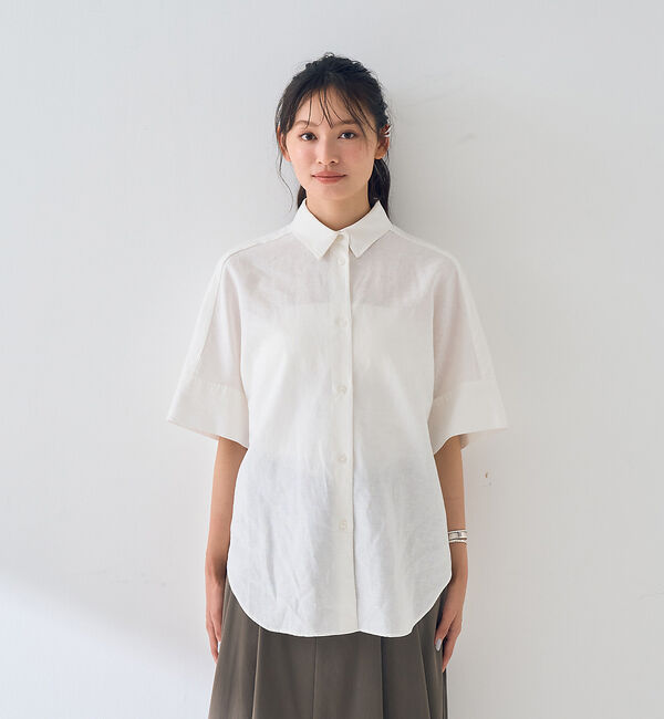 Rouge vif「麻混変形フォルムシャツ」|シャツ・ブラウス|