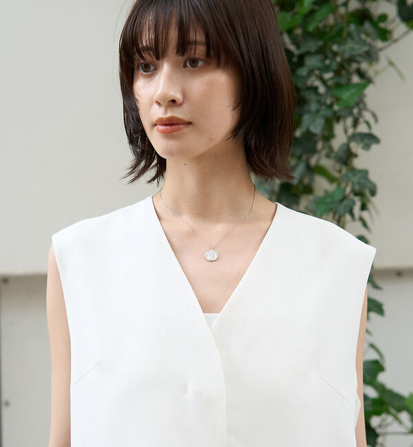 Rouge vif「リネン混サマーノーカラージレベスト」|シャツ・ブラウス|