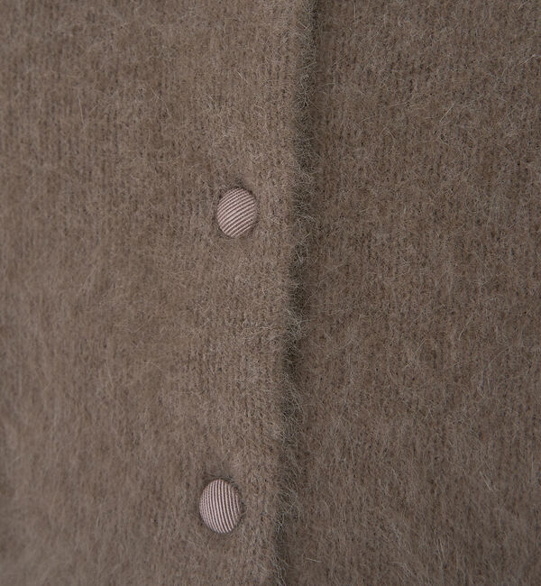 Rouge vif「フォックスウールクルーネッククルミ釦カーディガン」|カーディガン|