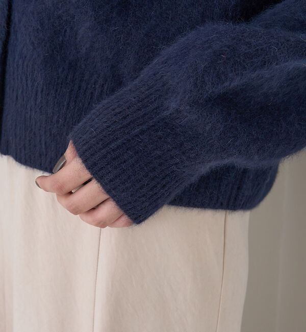 Rouge vif「フォックスウールクルーネッククルミ釦カーディガン」|カーディガン|