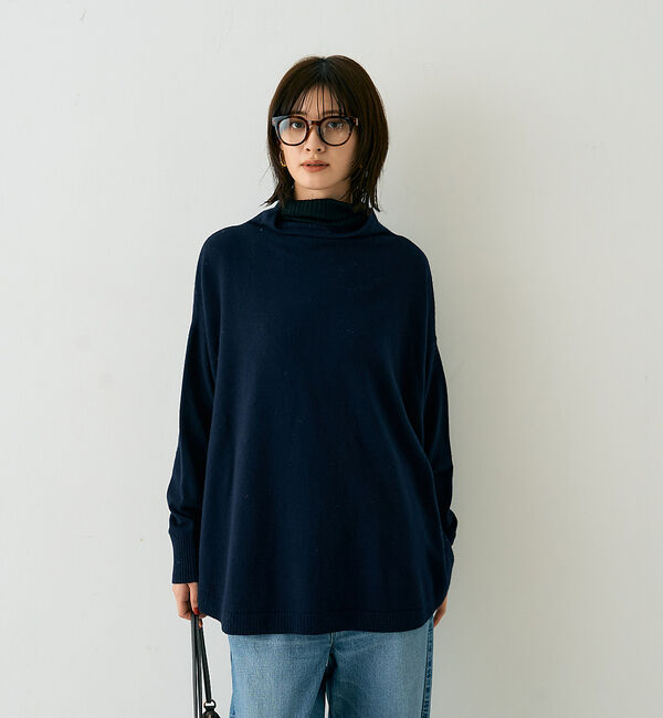 Rouge vif「ボトルネックポンチョライクニットプルオーバー」|ニット・セーター|