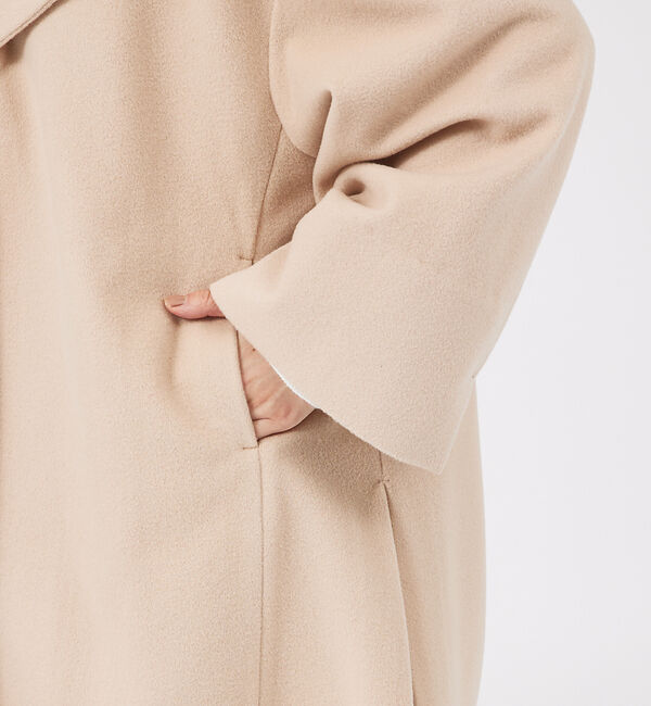 qualite「フーディーコート」|ノーカラーコート|