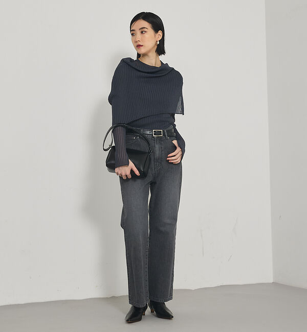 qualite「【e&times;qualite】フレアークロップドデニム」|デニム|