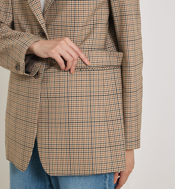 qualite「【Oggi・Can Cam 掲載】【セットアップ対応】TWツイルチェックテーラー」|テーラードジャケット|