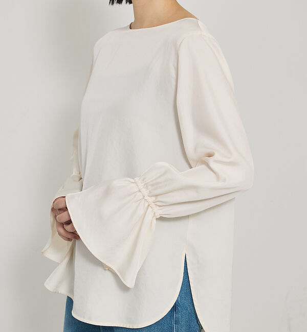 qualite「ブライトツイルベルブラウス」|シャツ・ブラウス|