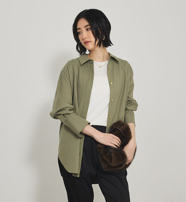 qualite「ソフトサキソニー2WAYシャツ」|シャツ・ブラウス|