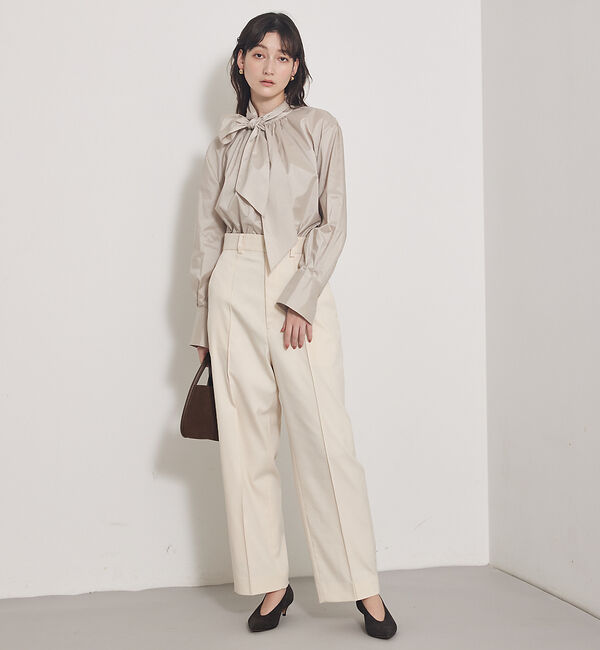 qualite「【Can Cam掲載】タフタボウタイブラウス/ボウタイ取り外し可能」|シャツ・ブラウス|