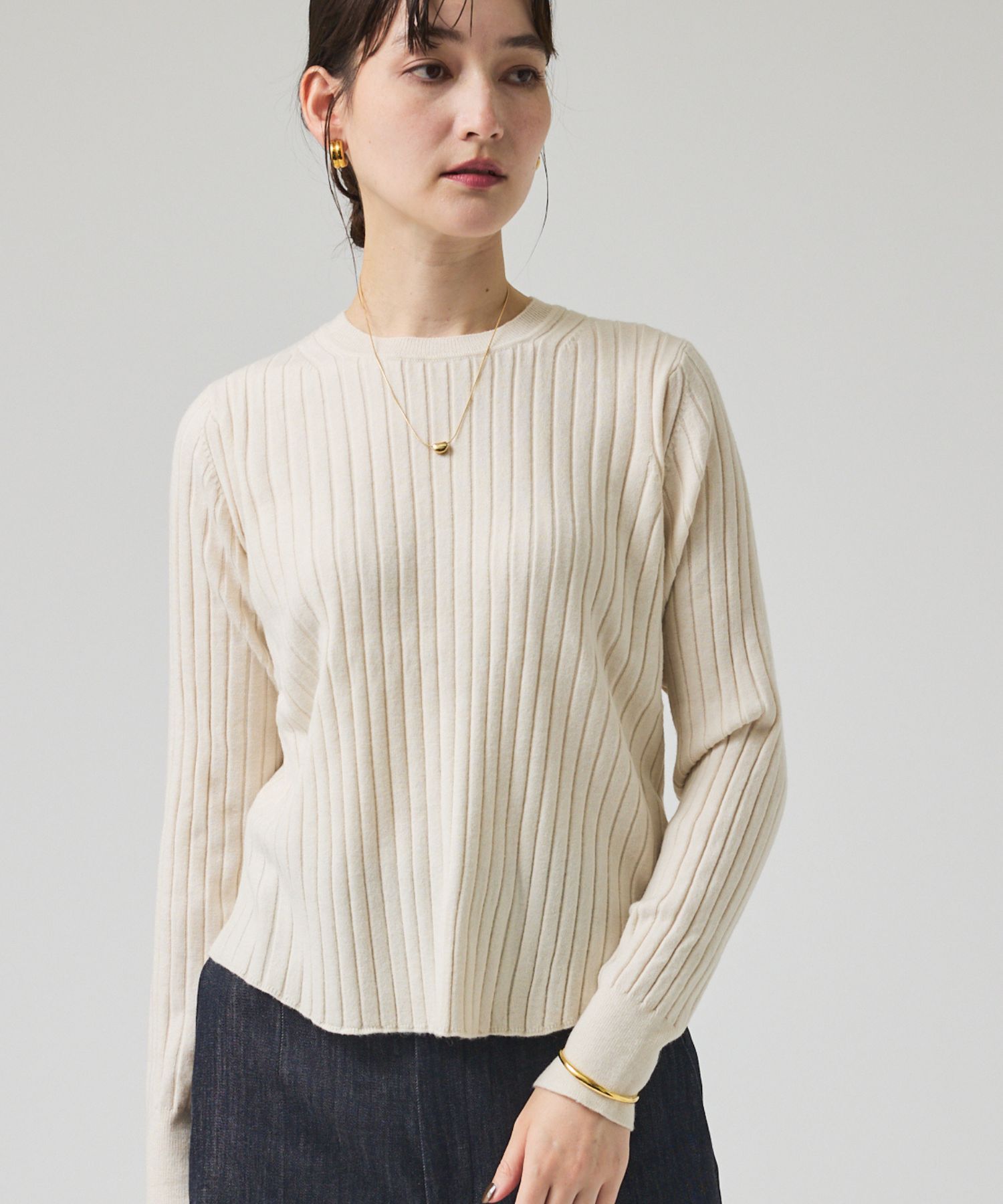 qualite「ご好評につき再入荷！【新色追加！25AW】アシメスヌードリブニット/スヌード取り」|ニット・セーター|