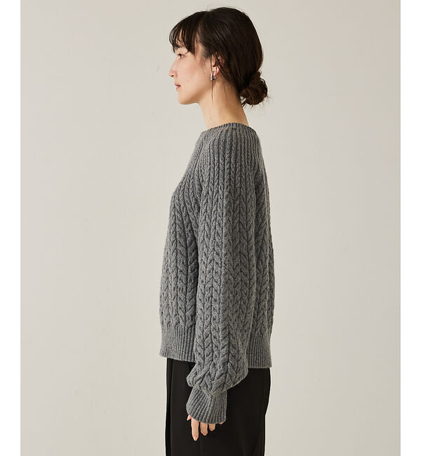 qualite「ケーブルボトルネックニット」|ニット・セーター|