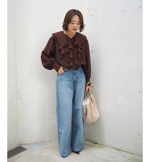 qualite「ダブルラッフルブラウス」|シャツ・ブラウス|