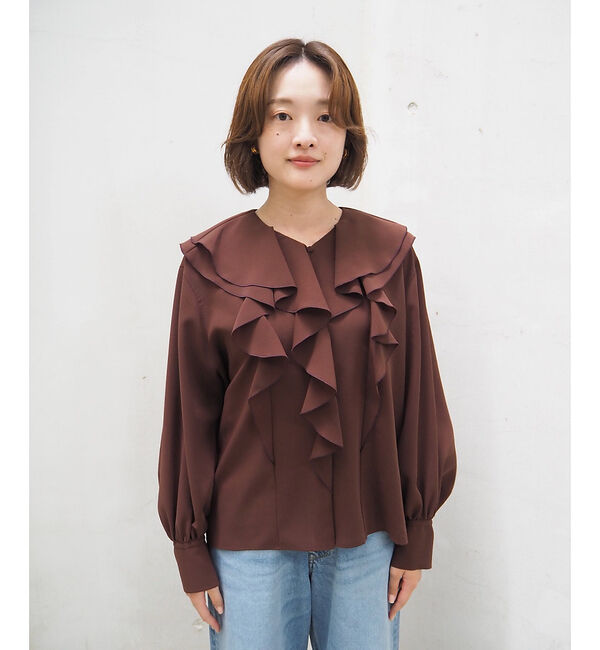 qualite「ダブルラッフルブラウス」|シャツ・ブラウス|
