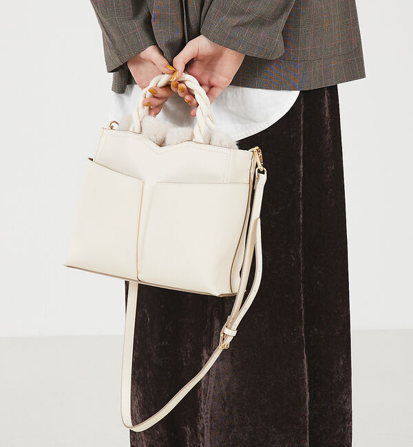 LOWELL things「TWISTE/ダブルポケットファー2WAYトート M」|ショルダー・メッセンジャー|